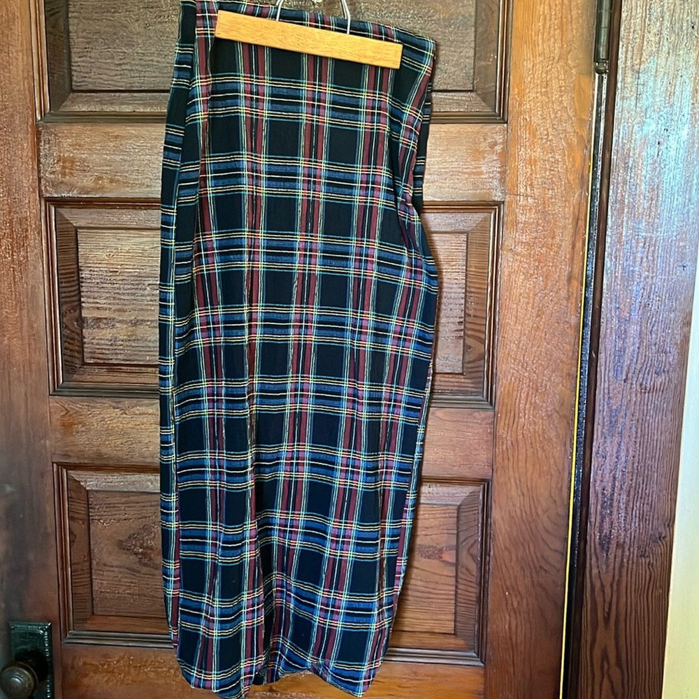 Zara XS Plaid Midi Skirt